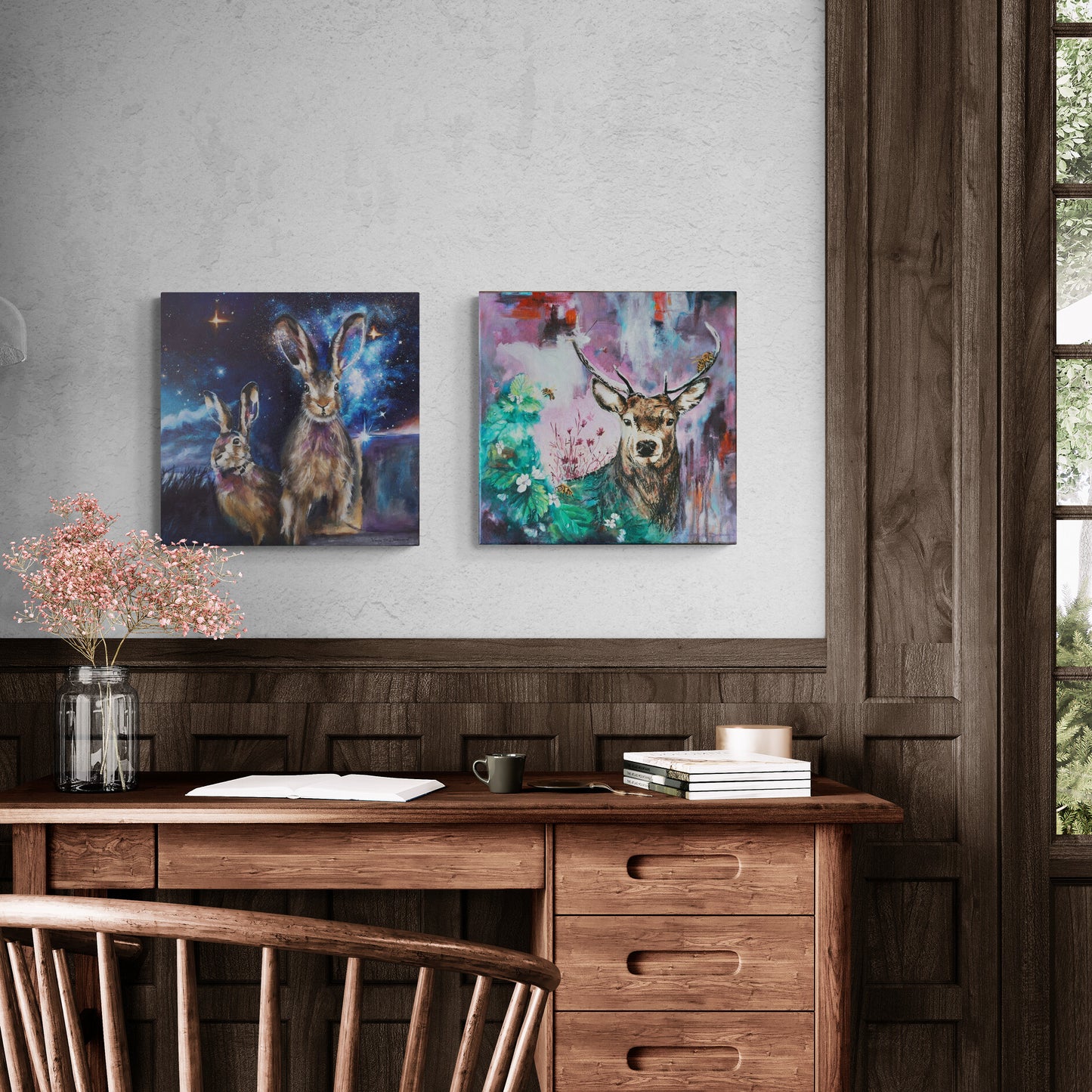 Study with paintings