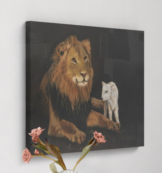 "Lion and the Lamb" Canvas Giclée